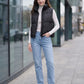 Cropped Quilted Puffer Gilet with Drawcord Hem