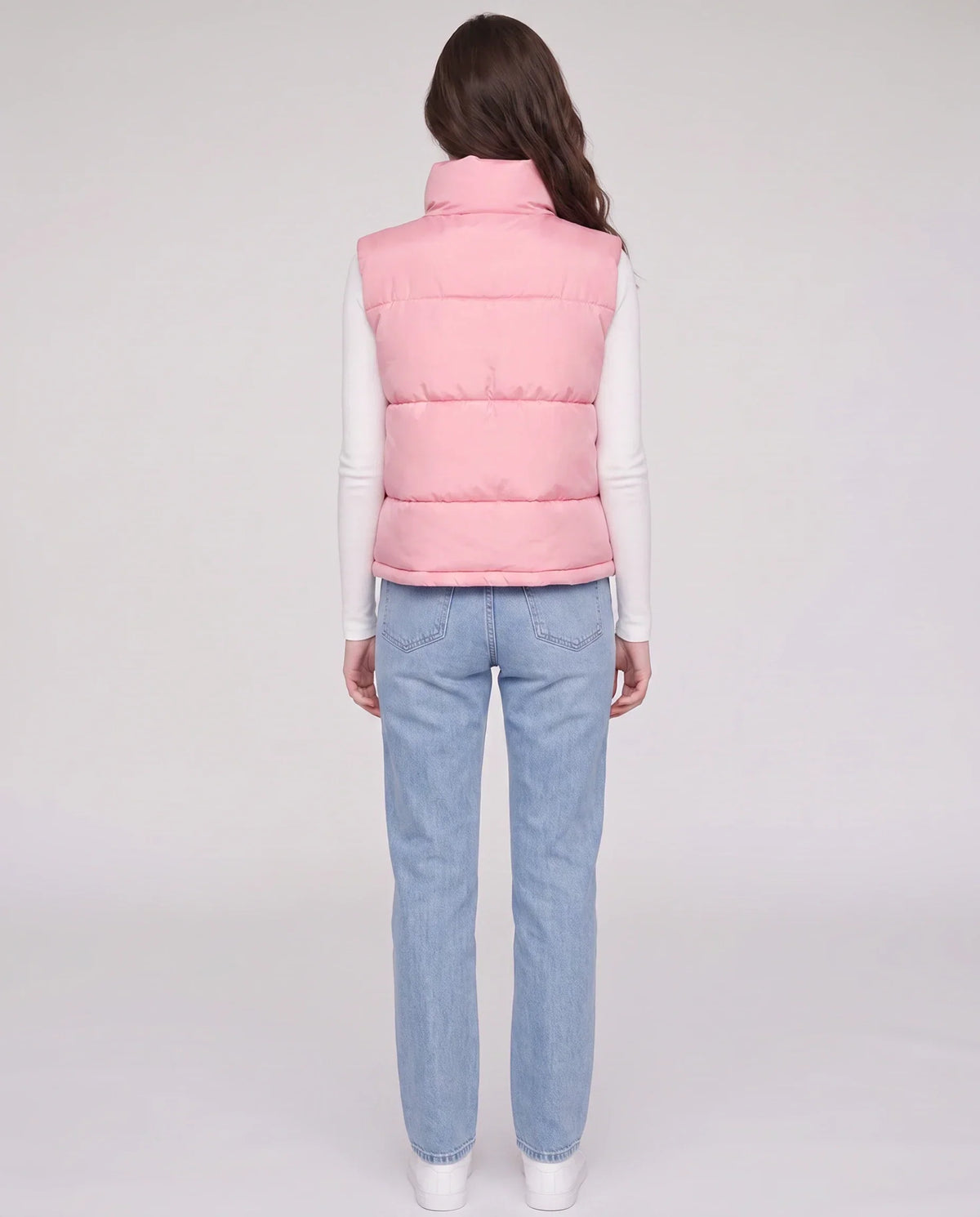 Cropped Quilted Puffer Gilet with Drawcord Hem