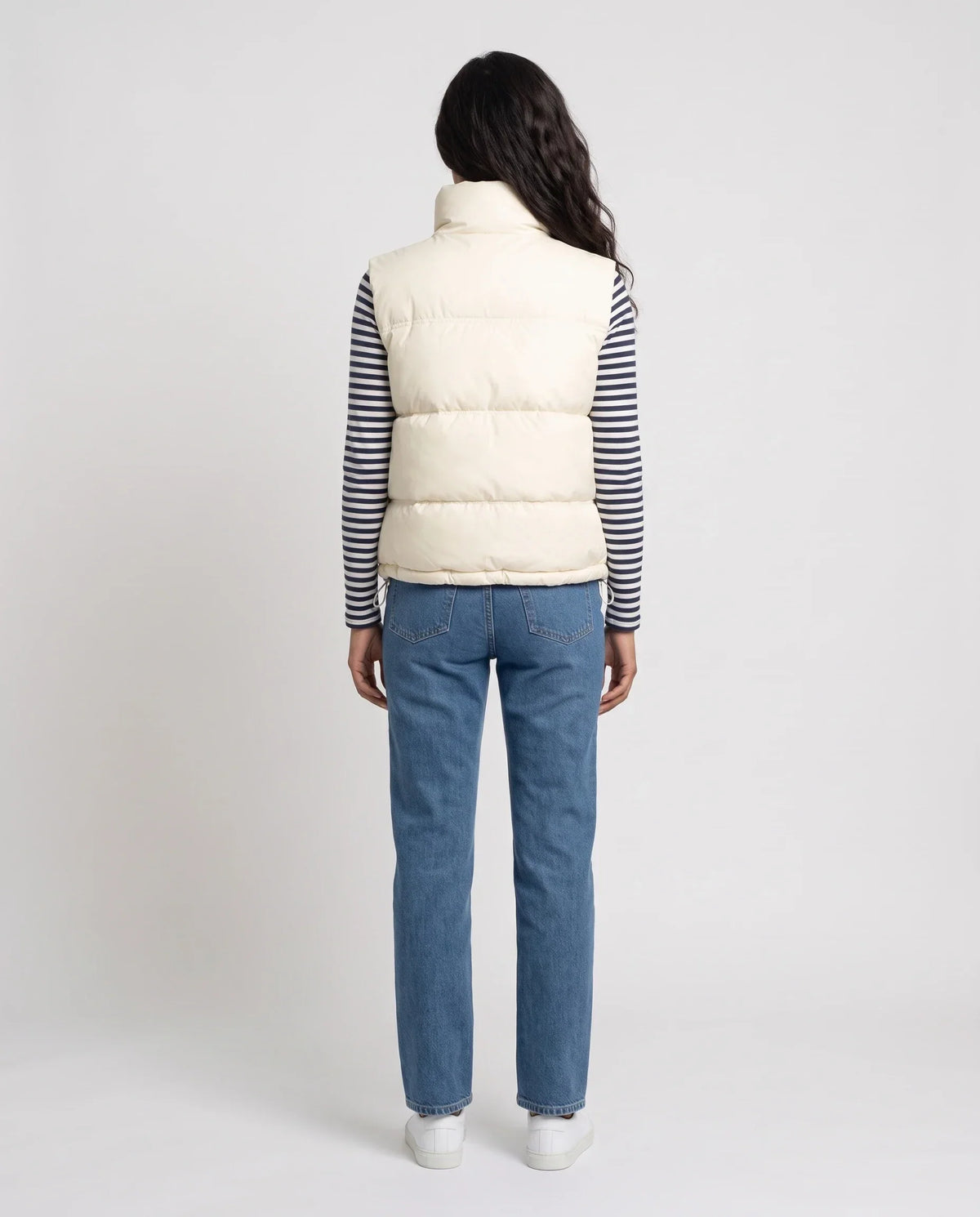 Cropped Quilted Puffer Gilet with Funnel Collar
