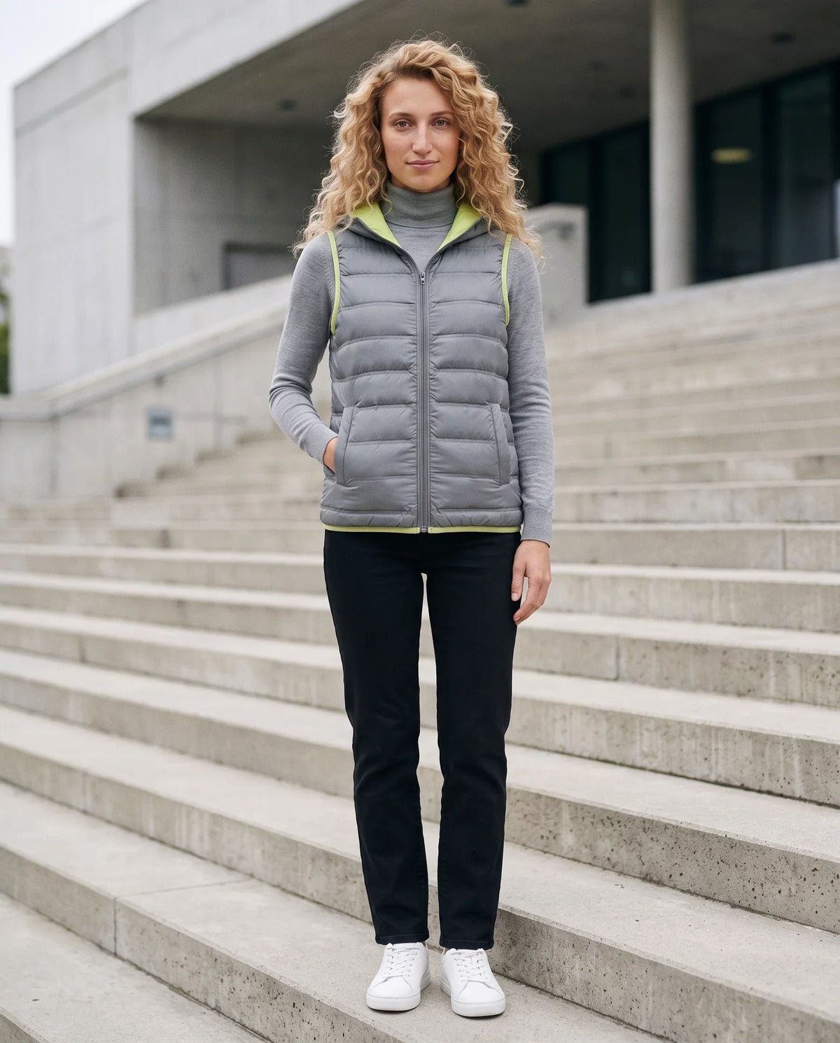 Lightweight Puffer Gilet with Contrast Lining