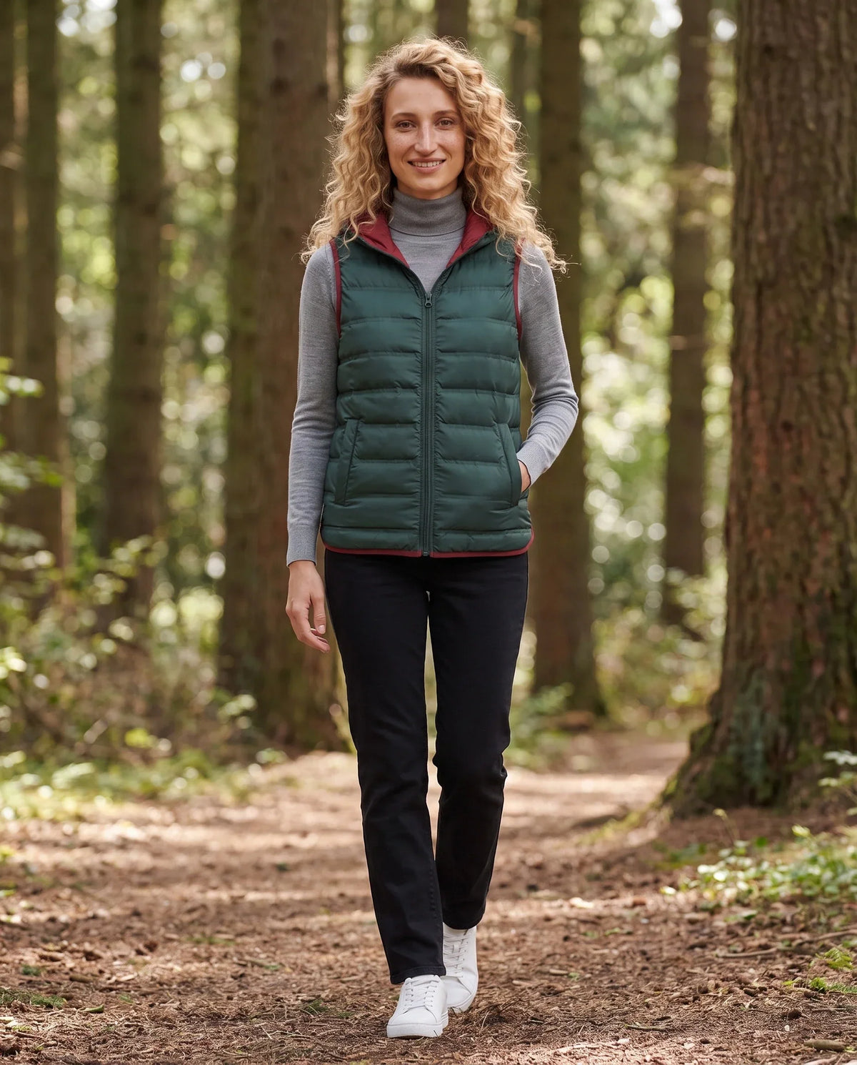 Lightweight Puffer Gilet with Contrast Lining