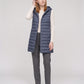 Long Sleeveless Quilted Hooded Gilet