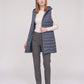 Long Sleeveless Quilted Hooded Gilet