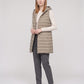 Long Sleeveless Quilted Hooded Gilet