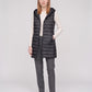 Long Sleeveless Quilted Hooded Gilet