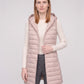 Long Sleeveless Quilted Hooded Gilet