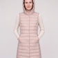 Long Sleeveless Quilted Hooded Gilet