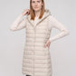 Long Sleeveless Quilted Hooded Gilet