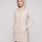 Long Sleeveless Quilted Hooded Gilet