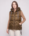 Quilted Puffer Gilet with Hood and Large Pockets