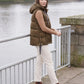 Quilted Puffer Gilet with Hood and Large Pockets