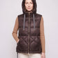 Quilted Puffer Gilet with Hood and Large Pockets