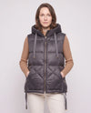 Quilted Puffer Gilet with Hood and Large Pockets