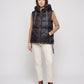 Quilted Puffer Gilet with Hood and Large Pockets