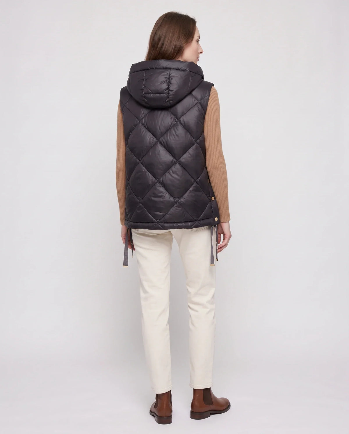 Quilted Puffer Gilet with Hood and Large Pockets