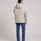 Quilted Cape Gilet with Hood and Gold Poppers