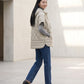 Quilted Cape Gilet with Hood and Gold Poppers
