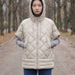 Quilted Cape Gilet with Hood and Gold Poppers
