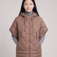 Quilted Cape Gilet with Hood and Gold Poppers