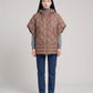 Quilted Cape Gilet with Hood and Gold Poppers