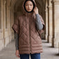 Quilted Cape Gilet with Hood and Gold Poppers