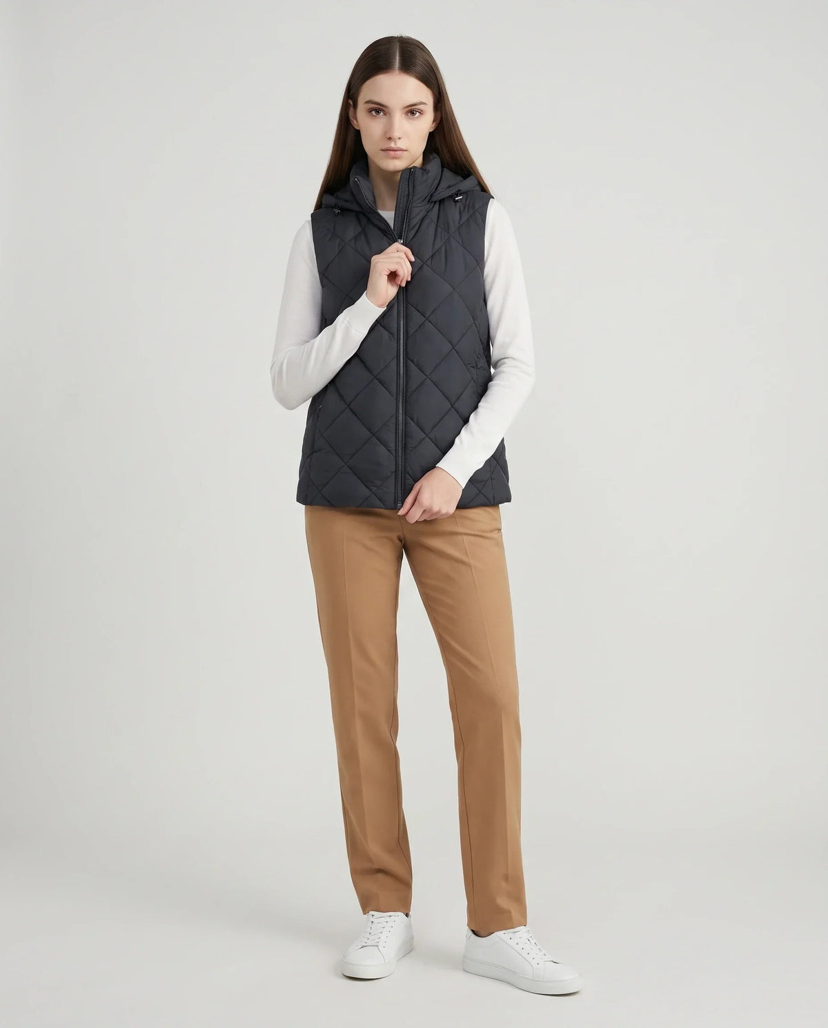 Short Quilted Hooded Puffer Gilet