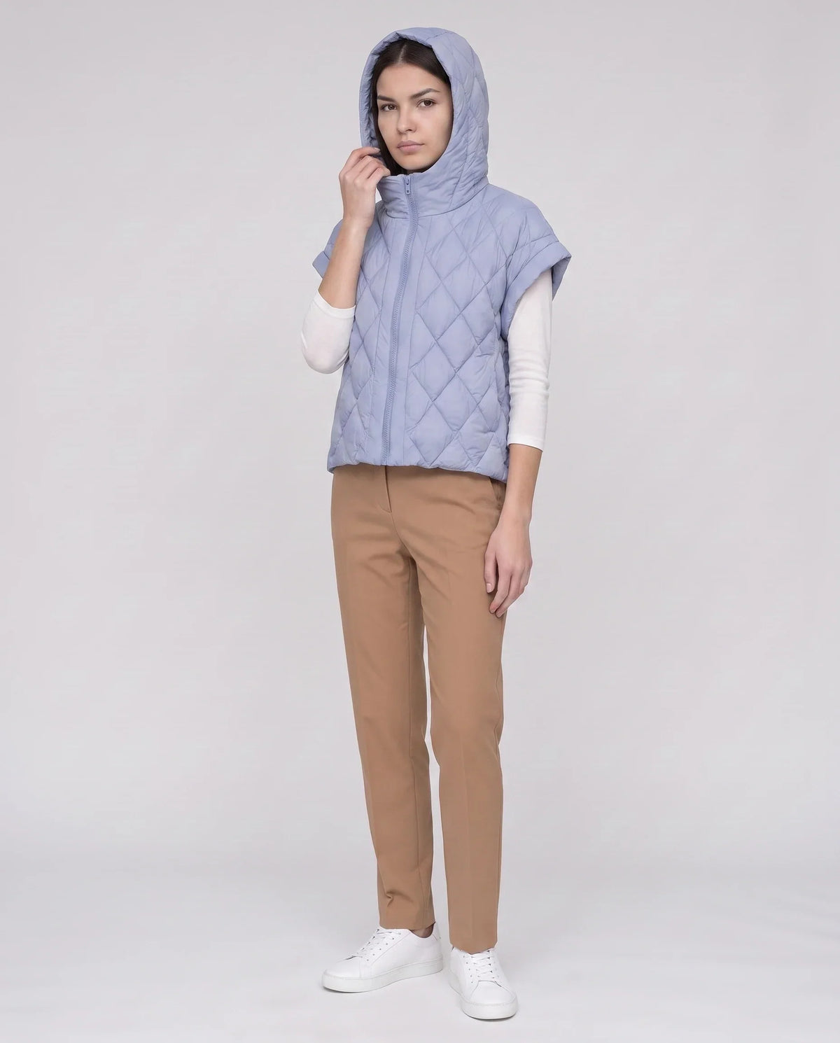 Short Quilted Hooded Puffer Gilet