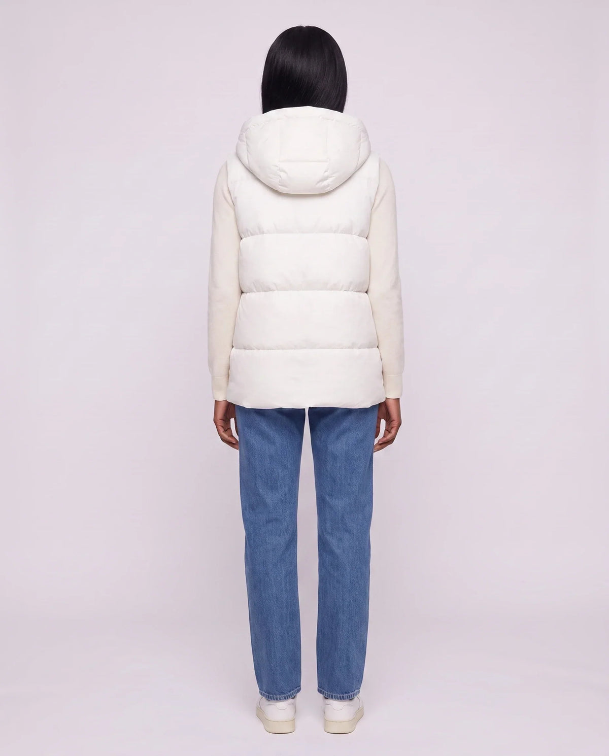 Thick Quilted Hooded Puffer Gilet with Zip