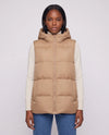 Thick Quilted Hooded Puffer Gilet with Zip