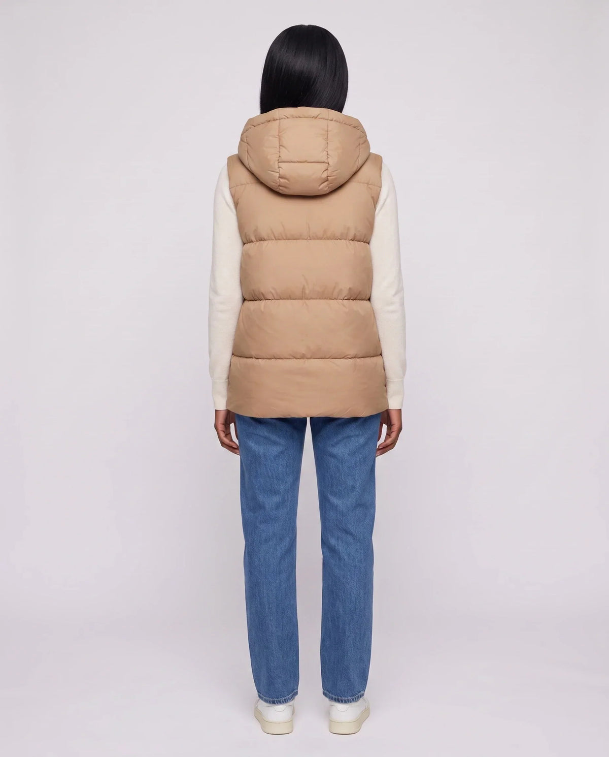 Thick Quilted Hooded Puffer Gilet with Zip