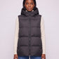 Thick Quilted Hooded Puffer Gilet with Zip