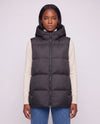 Thick Quilted Hooded Puffer Gilet with Zip