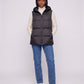 Thick Quilted Hooded Puffer Gilet with Zip