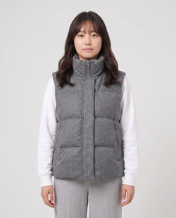 Marl Wool-Look Quilted Puffer Gilet