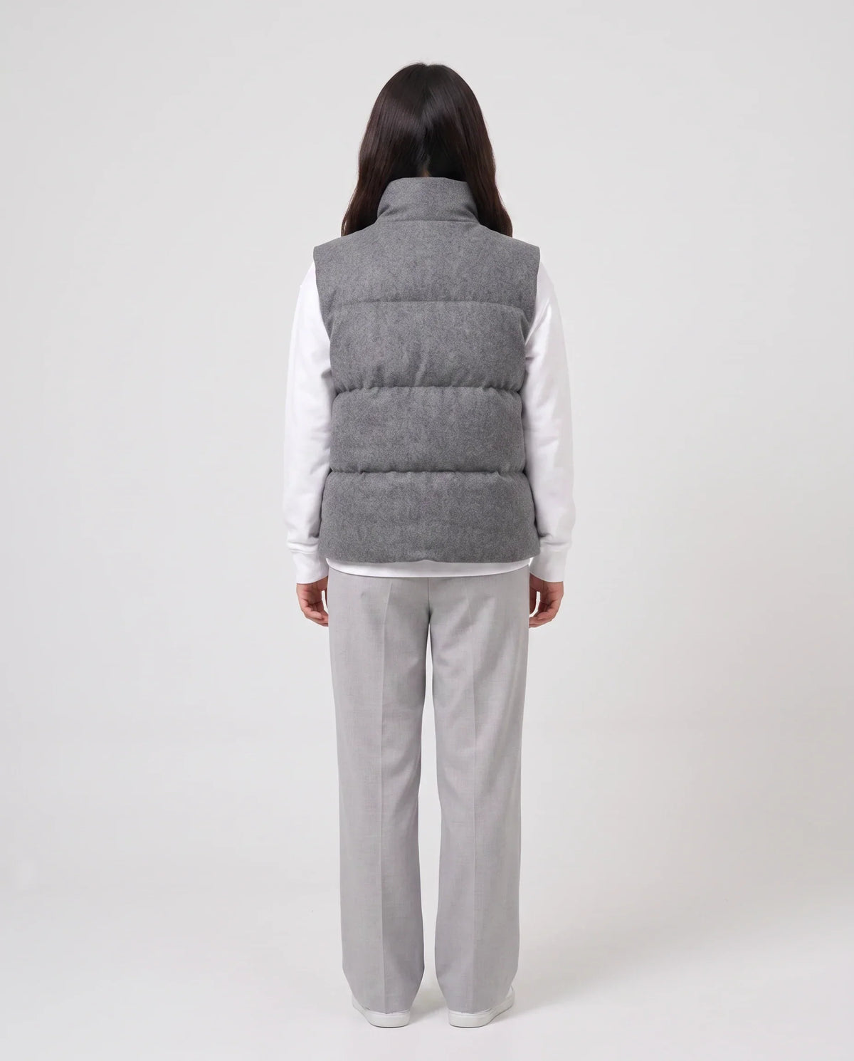 Marl Wool-Look Quilted Puffer Gilet