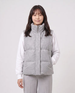 Marl Wool-Look Quilted Puffer Gilet