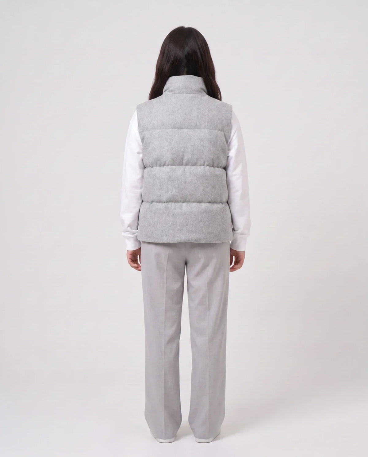 Marl Wool-Look Quilted Puffer Gilet