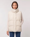 Oversized Quilted Puffer Gilet with High Funnel Collar