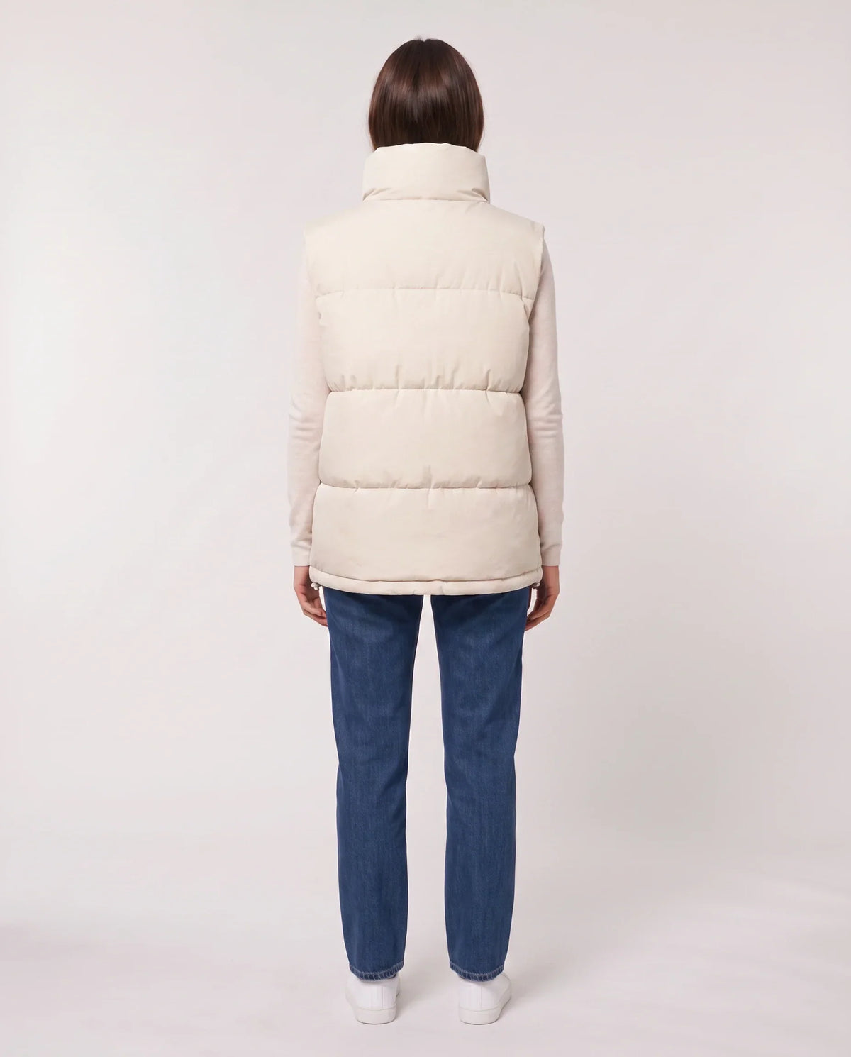 Oversized Quilted Puffer Gilet with High Funnel Collar