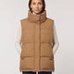 Oversized Quilted Puffer Gilet with High Funnel Collar