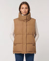 Oversized Quilted Puffer Gilet with High Funnel Collar