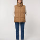 Oversized Quilted Puffer Gilet with High Funnel Collar