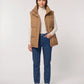 Oversized Quilted Puffer Gilet with High Funnel Collar
