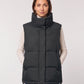 Oversized Quilted Puffer Gilet with High Funnel Collar
