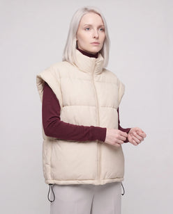 Short Quilted Puffer Gilet with Patch Pockets