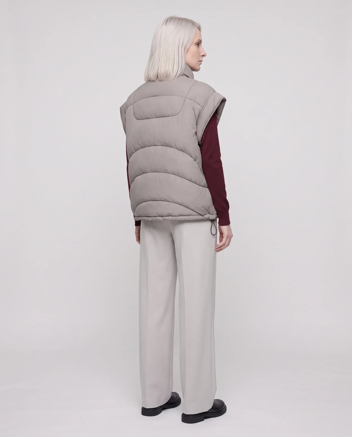 Short Quilted Puffer Gilet with Patch Pockets