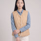 Sherpa-Lined Quilted Gilet with V-Neck
