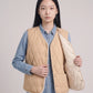 Sherpa-Lined Quilted Gilet with V-Neck