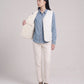 Sherpa-Lined Quilted Gilet with V-Neck
