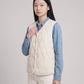 Sherpa-Lined Quilted Gilet with V-Neck
